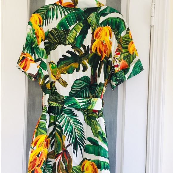 House of Harlow 1960 Linen Blend Tropical Print Mini Dress - Picture 5 of 8